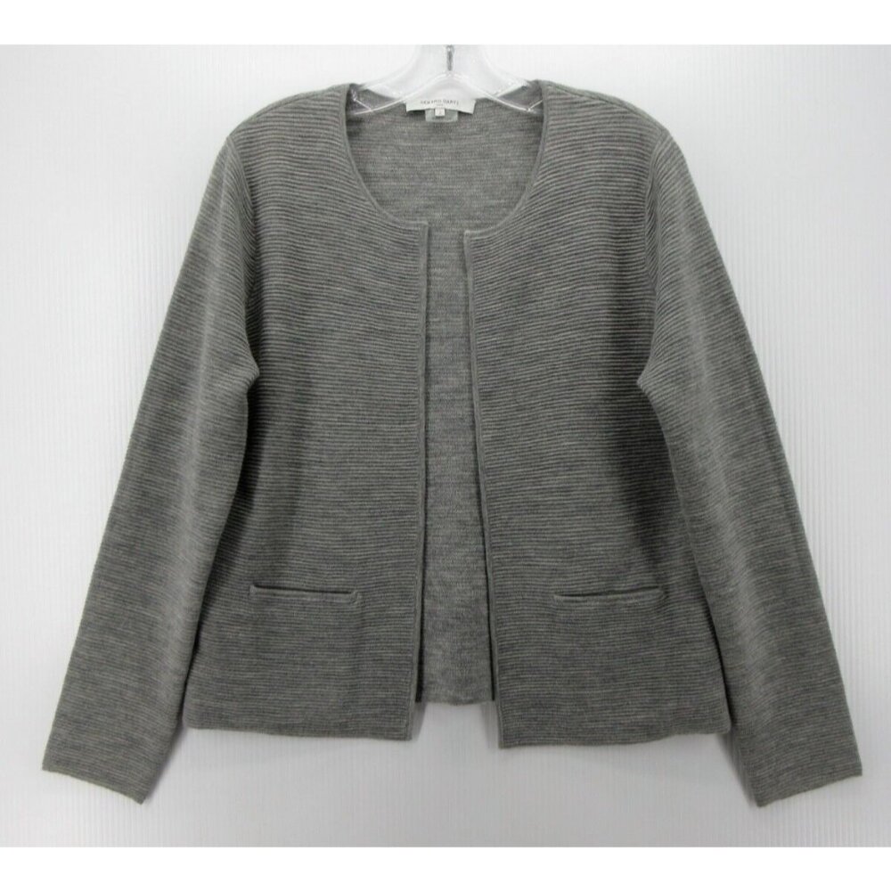 Gerard Darel Blazer 2 Wool Blend Open Cardigan Jacket Coat Ribbed